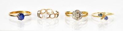 Lot 1053 - Two 9ct yellow gold rings, comprising an...