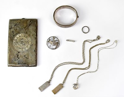 Lot 1117 - A pair of hallmarked silver ingot pendants on...