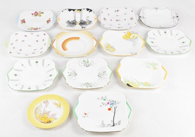 Lot 736 - SHELLEY; twelve assorted sandwich plates in...