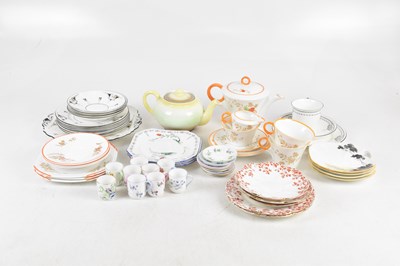 Lot 711 - SHELLEY; a part tea service in the 061 pattern,...