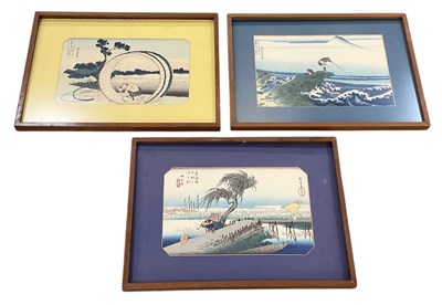 Lot 658 - HOKUSAI KATSUSHIKA; a woodcut print depicting...