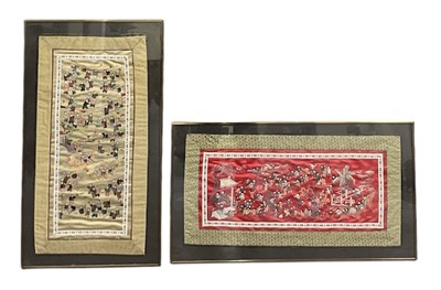 Lot 660 - Two early 20th century Chinese silk...