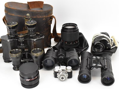 Lot 686 - Five pairs of binoculars to include Deraisme...