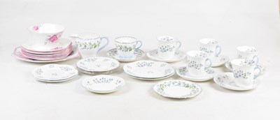 Lot 731 - SHELLEY; three part tea services including...