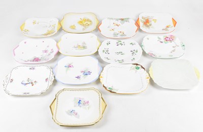 Lot 726 - SHELLEY; thirteen assorted sandwich plates in...