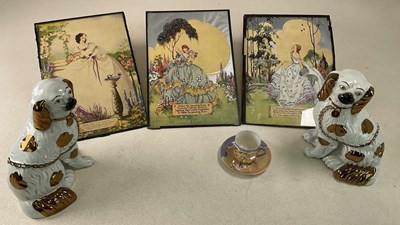 Lot 317 - Three glazed decorative prints with verses,...