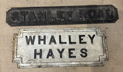 Lot 1345 - A Victorian cast metal sign, 'Stanley Road',...