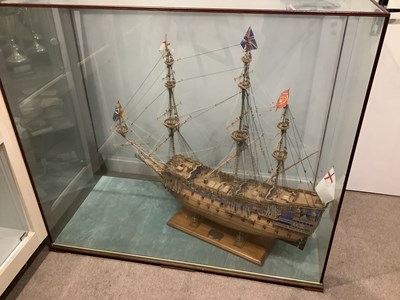 Lot 1409 - A large wooden scratch built model of a ship...