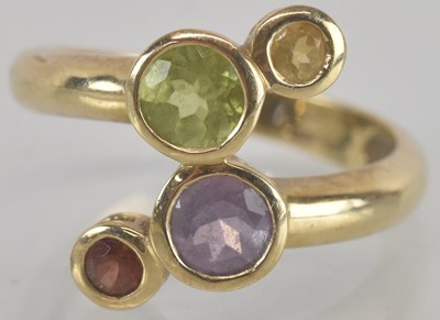 Lot 1165 - A 9ct yellow gold amethyst, citrine, garnet...