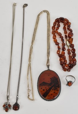 Lot 1329 - A 925 hallmarked silver flat link necklace,...