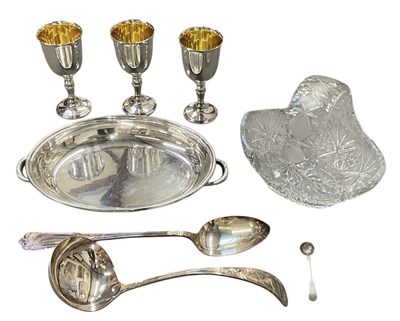 Lot 1005 - MASONIC INTEREST; three Masonic silver plated...