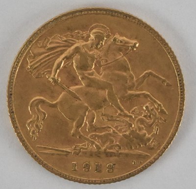 Lot 1417 - A George V 1913 half sovereign.