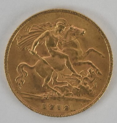 Lot 1418 - A George V 1913 half sovereign.