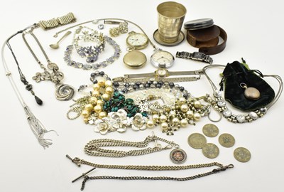 Lot 1330 - A group of mixed costume jewellery including a...