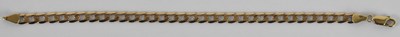 Lot 1311 - A 9ct gold flat curb bracelet with lobster...