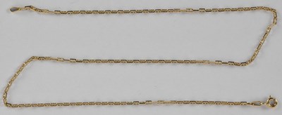 Lot 1222 - A 9ct gold dainty necklace, length 41cm,...
