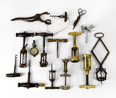 Lot 375 - Vintage corkscrews, to include a Lund lever...