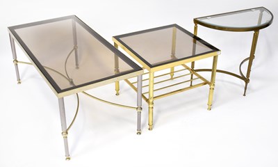 Lot 8 - Three Maison Jansen style glass-topped coffee...