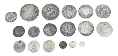Lot 1450 - A George III 1819 silver crown, a further...