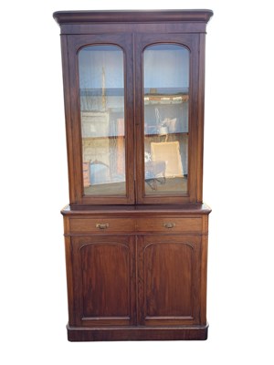 Lot 2139 - A Victorian mahogany bookcase with pair of...
