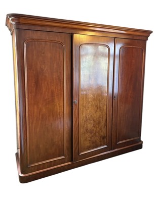 Lot 2161 - A Victorian mahogany three door wardrobe with...