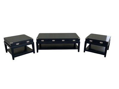 Lot 2040 - CASA PADRINO; an ebonised three drawer coffee...