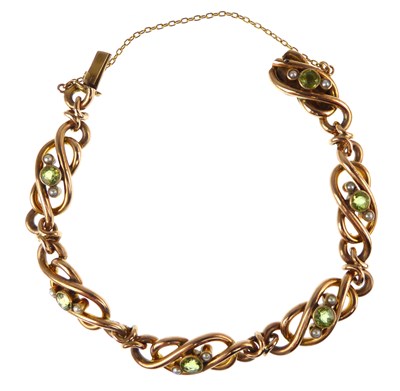 Lot 1119 - A 19th century 9ct gold bracelet with...