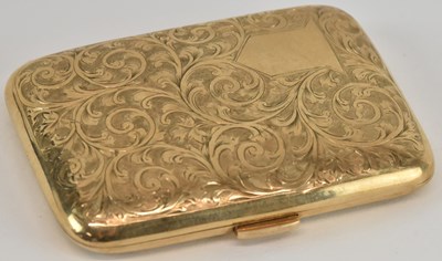 Lot 1095 - A 9ct gold breast pocket cigarette case with...