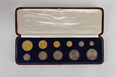 Lot 1376 - A Victoria Jubilee head 1887 gold and silver...