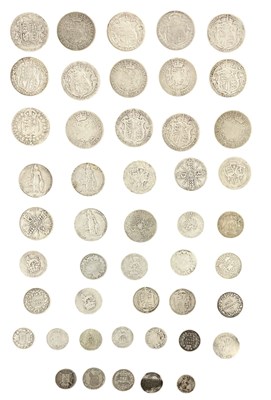 Lot 1420 - A group of pre-1920 silver florins and half...