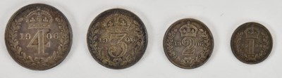 Lot 1433 - An Edward VII 1906 Maundy four coin set...