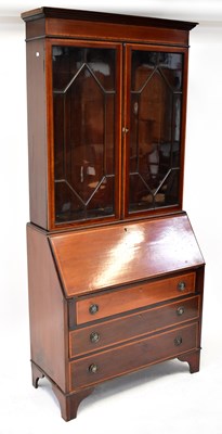 Lot 87 - An Edwardian mahogany crossbanded and line...