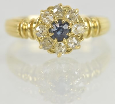 Lot 1161 - An antique 18ct yellow gold sapphire and...