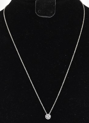 Lot 1193 - An 18ct white gold fine link necklace,...