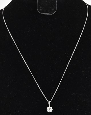 Lot 1194 - An 18ct white gold fine link necklace, length...