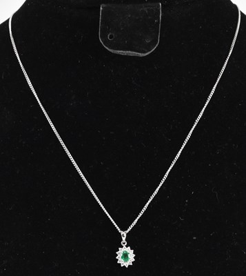 Lot 1195 - An 18ct white gold fine link necklace, length...