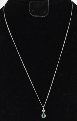 Lot 1196 - An 18ct white gold fine link necklace, length...