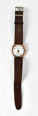 Lot 1158 - ALFRED WOLF; a 9ct rose gold cased wristwatch,...