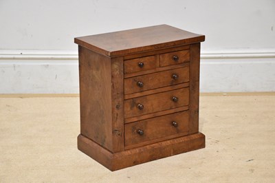 Lot 2298 - A Victorian walnut specimen chest of two short...