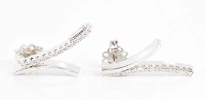 Lot 292 - A pair of 18ct white gold and diamond set...
