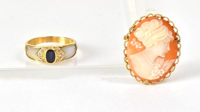 Lot 1105 - A cameo brooch in a 9ct yellow gold mount,...