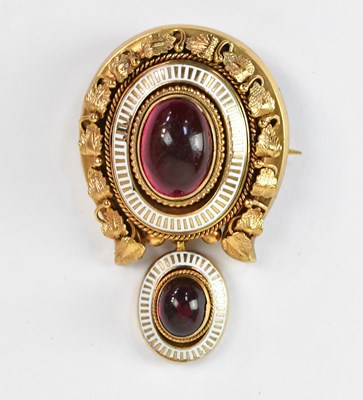 Lot 1075 - A Victorian gold-coloured brooch set with a...