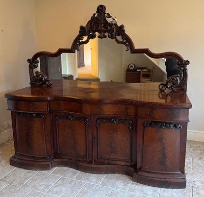 Lot 687 - A Victorian mirror back sideboard, 204 x 211 x...