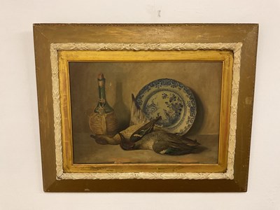 Lot 325 - UNATTRIBUTED: 19th Century oil on canvas still...