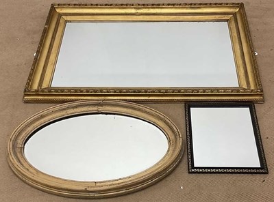Lot 701 - A large gilt framed wall mirror, 60 x 100cm,...