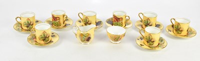 Lot 1659 - AYNSLEY; a part 'Orchard Gold' coffee set (18).