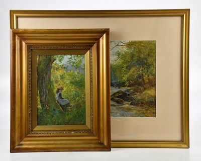 Lot 1944 - C KNIGHT; watercolour, fisherman in river,...