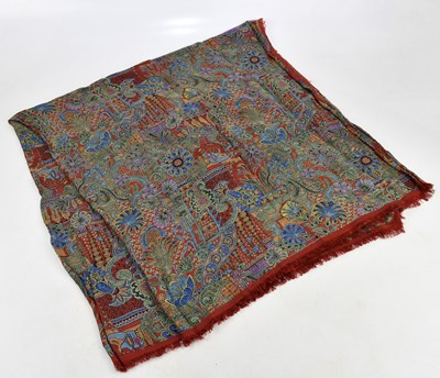 Lot 695 - LORO PIANO, ITALY; a green, blue and burgundy...