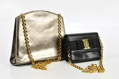 Lot 669 - SALVATORE FERRAGAMO; a small black calfskin...