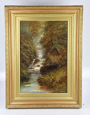Lot 544 - UNATTRIBUTED; oil on canvas, river scene,...